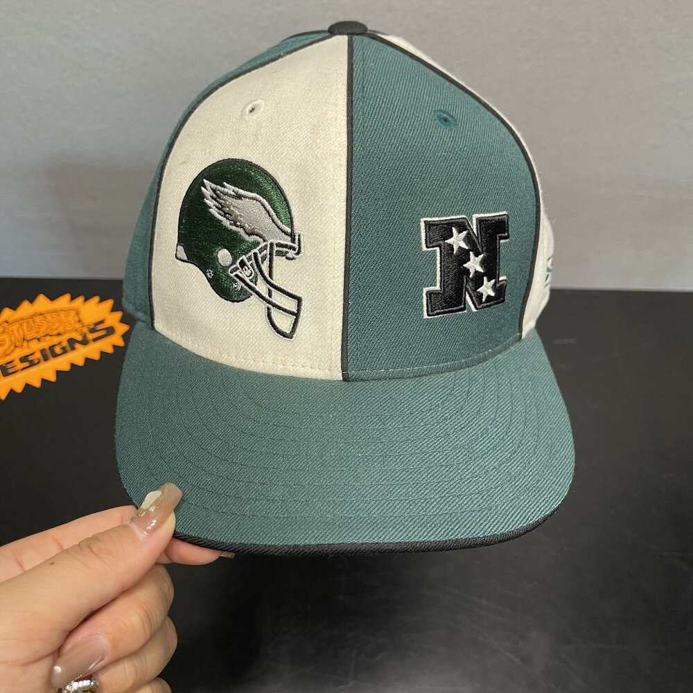Philadelphia Eagles Vintage Reebok NFC 7 3/8 Cap Two-Tone Green & White